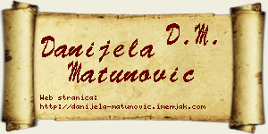 Danijela Matunović vizit kartica